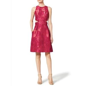 Theia Pink Jacquard Mini Dress